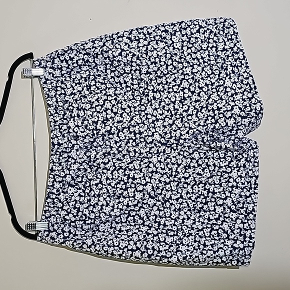 Lands End Blue & White Pull-on Shorts Elastic waist missing Size tag waist 17" - Picture 5 of 6